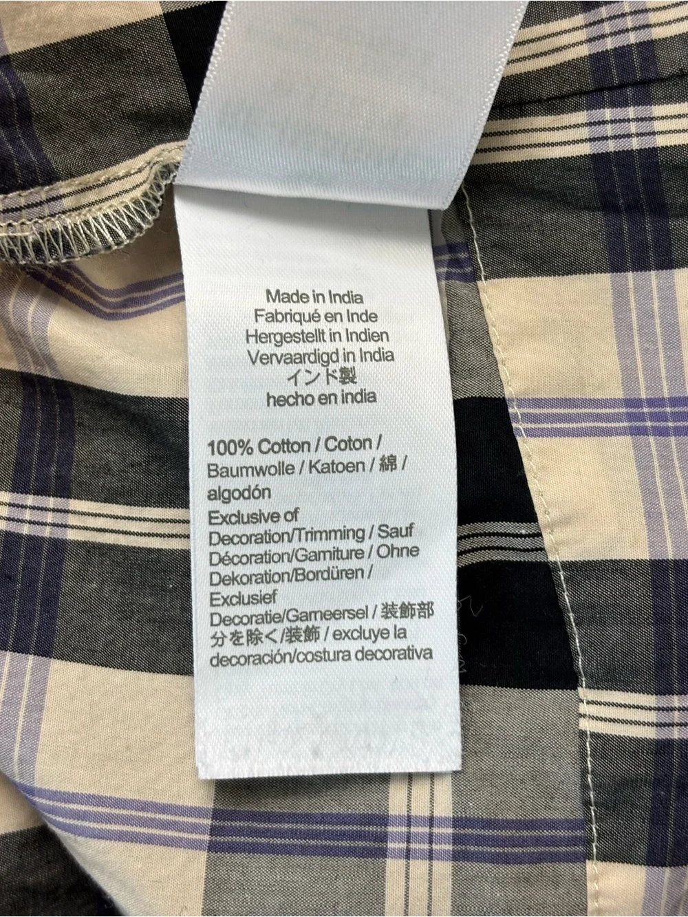 Bundle 2/$30! J. Crew Black and White Plaid Smocked Peasant Top